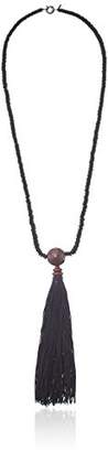 MCL by Matthew Campbell Laurenza Viking Gothic Tassel with Rosewood Sapphire Ball Pendant Necklace