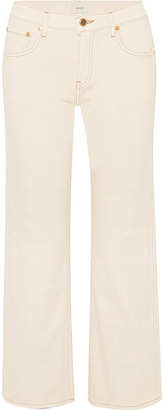 Khaite - Wendell Cropped High-rise Wide-leg Jeans - Ivory