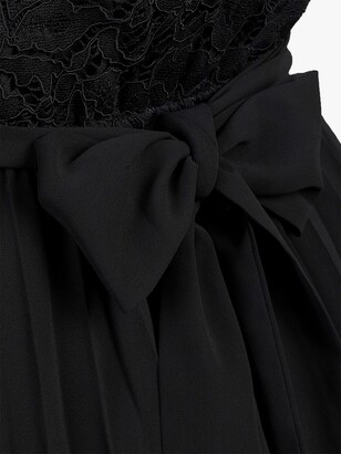 Jolie Moi Lace Bodice Pleated Dress, Black