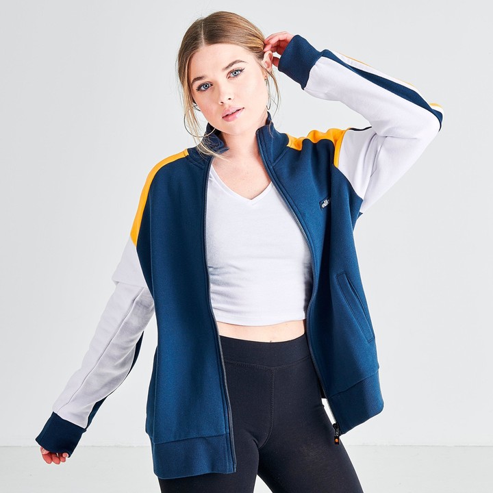 ellesse piping panel full zip hoodie