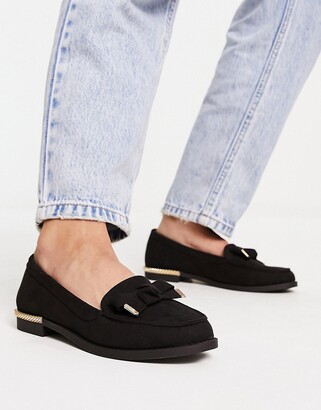 New Look suedette loafer in black - ShopStyle