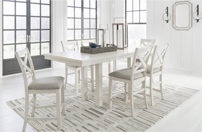 Gracie Oaks Robbinsdale Counter Height Dining Table and 6 Barstools
