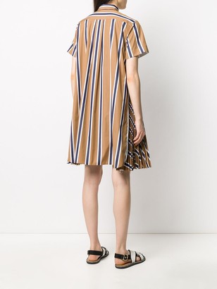 Sacai Striped Pleated Shirt Dress