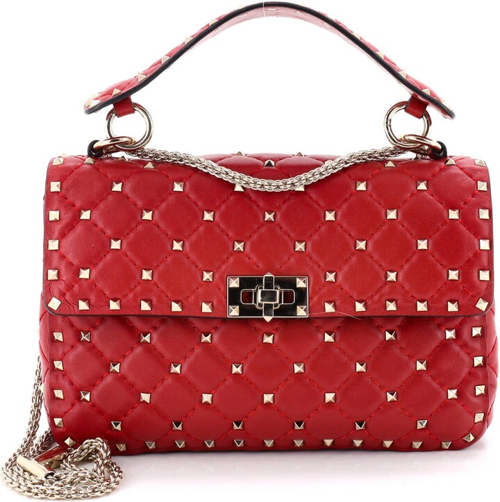 Valentino Garavani Rockstud Spike Flap Bag Quilted Leather Medium