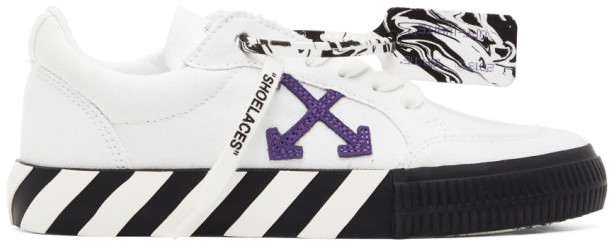 off white low top neon canvas sneakers