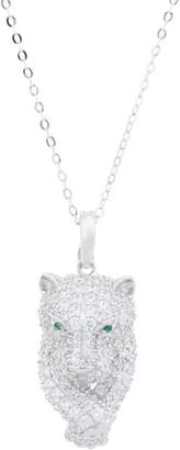 Diamonique TOVA Panther Enhancer with Chain, Sterling Silver