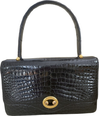 Hermès Shiny Black Niloticus Crocodile Diamond Kelly Pochette with, Lot  #58085