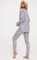 Thumbnail for your product : PrettyLittleThing Grey Long Sleeve Doughnut Legging PJ Set