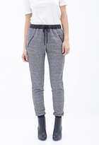 Thumbnail for your product : LOVE21 LOVE 21 Faux Leather-Trimmed Joggers