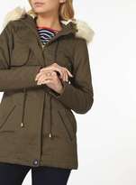 Thumbnail for your product : Khaki Faux Leather Trim Parka coat