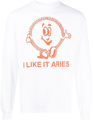 Aries Logo-Print Long Sleeve T-Shirt