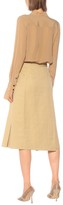 Thumbnail for your product : Victoria Beckham Belted linen and cotton midi skirt
