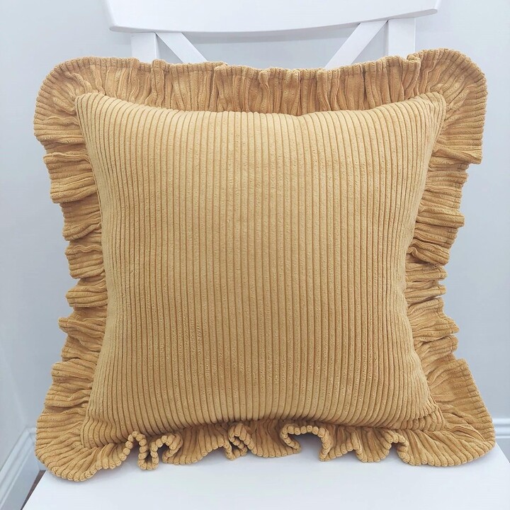 Soft Velvet Frill Pillow Decorative Sofa Cushion