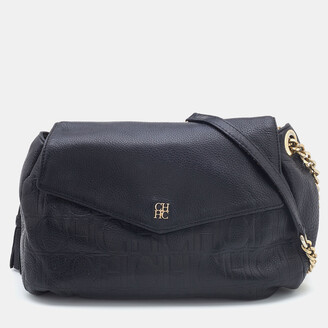 CH Carolina Herrera Monogram Patterned Handle Bag - Black Handle Bags,  Handbags - WC333017
