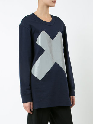 Norma Kamali reflective 'x' boyfriend sweatshirt