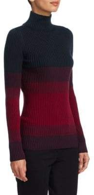 Akris Punto Ribbed Multi-Stripe Turtleneck Sweater