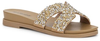 OLIVIA MILLER Women's Sara Rhinestone Slip-On Flat Sandals Women's Shoes -  ShopStyle