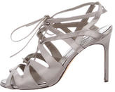 Thumbnail for your product : Manolo Blahnik Satin Lace-Up Sandals