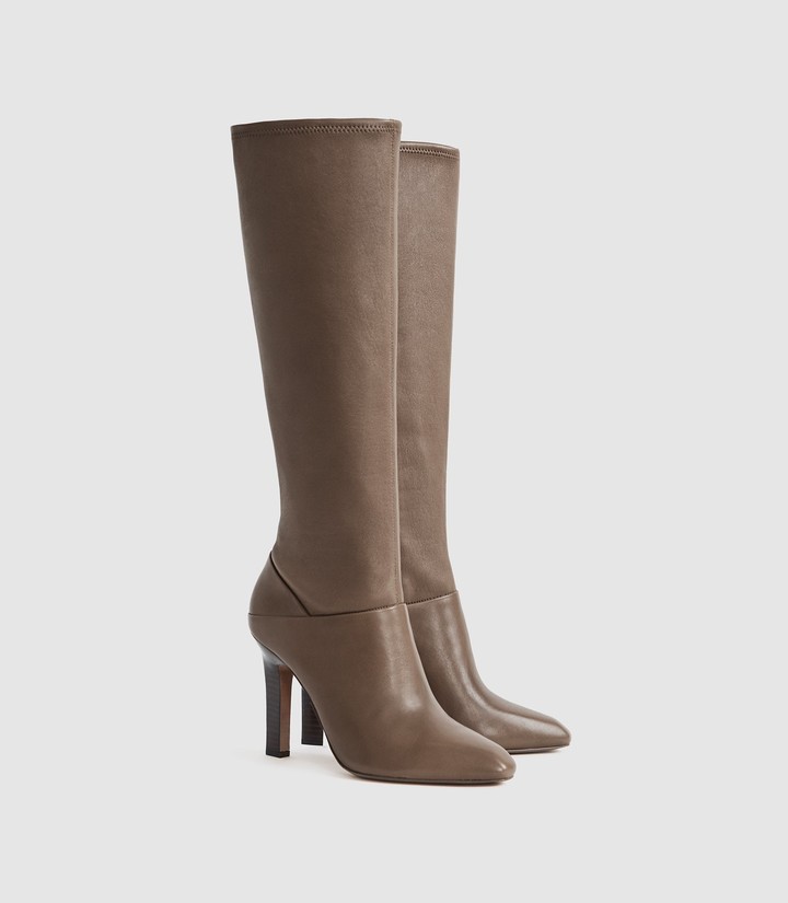 Taupe Knee High Boots | Shop the world 