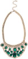 Thumbnail for your product : New Look Green Chain Trim Gem Bib Necklace