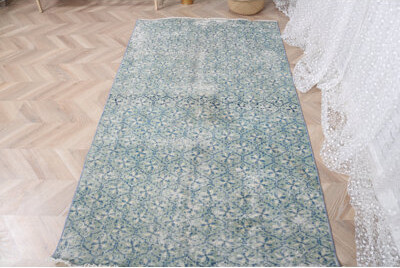 Bloomsbury Market Traditional Antique Green Oushak Rug for Kitchen Decor Reflecting Unique Turkish Artistry