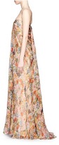 Thumbnail for your product : Nobrand Floral print silk chiffon strapless gown