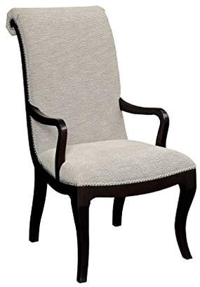 HOMES: Inside + Out IDF-3353AC Sausa Arm Chair Espresso and Champagne (Set of 2)