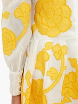 Thumbnail for your product : Erdem Josefina Floral-applique Silk-organza Gown - Yellow White