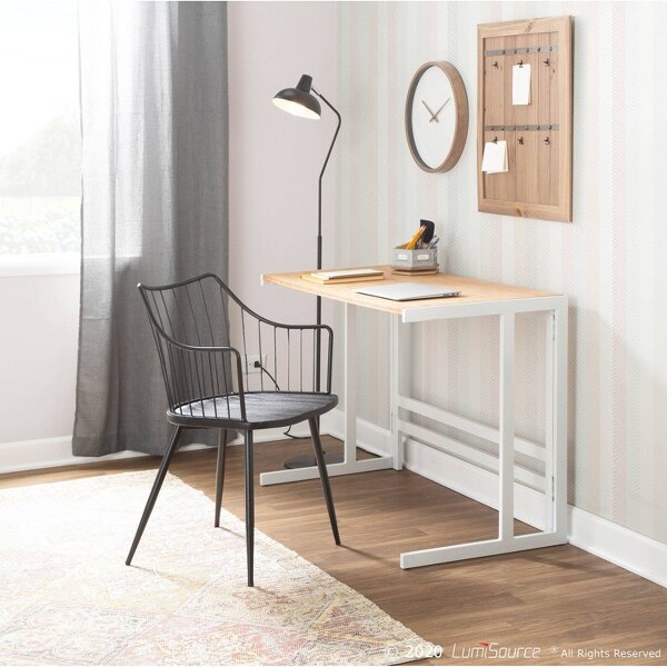 Lumisource WinstonDiningChairBlack MetalFrame,FloorProtectors,Mid-CenturyModernStyle