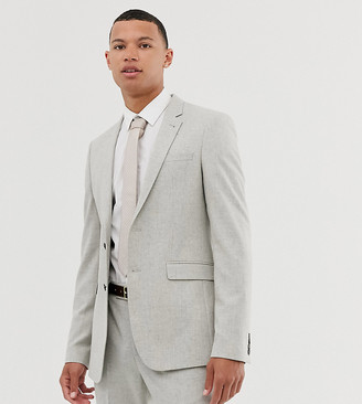 ASOS DESIGN Tall skinny suit jacket in soft touch grey