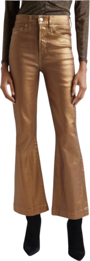 Veronica Beard Carson Ankle Flare Jeans In Metallic