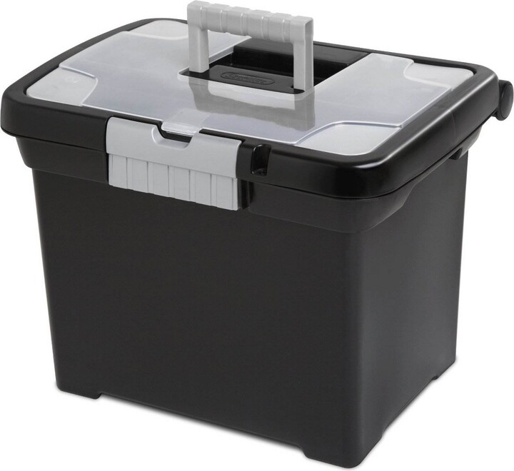 Sterilite Portable Lockable File Box Organizer with Handle (12 Pack ...