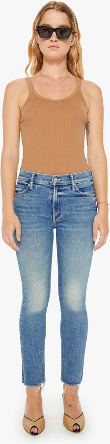 Mother PETITES The Lil Mid Rise Dazzler Ankle Fray