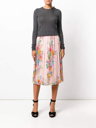 No.21 floral print pleated skirt