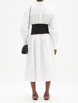 Thumbnail for your product : Alexandre Vauthier Elasticated-waist Cotton-poplin Midi Shirt Dress - White