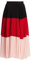 Thumbnail for your product : Akris Punto Colorblock Plisse Pleated Midi Skirt