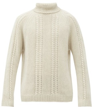 roll neck cable knit jumper
