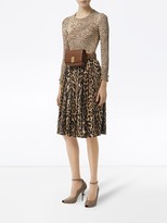 Thumbnail for your product : Burberry Leopard Print Stretch Silk Pleated Skirt