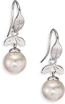 Thumbnail for your product : Majorica 10MM White Pearl & Sterling Silver Leaf Drop Earrings