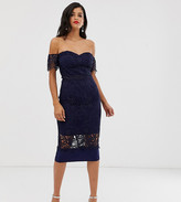 Thumbnail for your product : Chi Chi London Tall Chi Chi London Tall lace midi dress in navy