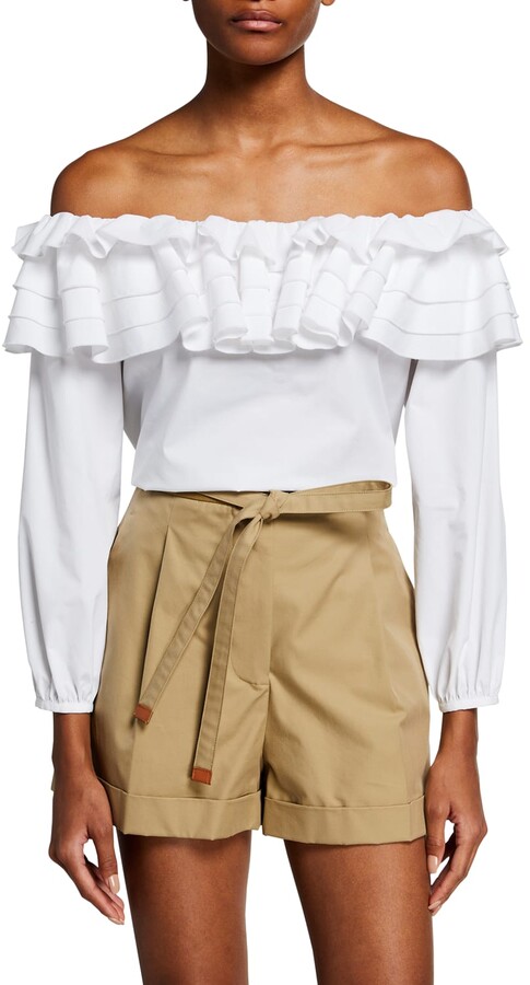 White Ruffle Off The Shoulder Top | Shop the world's largest 