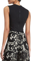 Thumbnail for your product : Alice + Olivia Flynn Sleeveless Ponte Back-Zip Top, Black