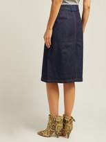 Thumbnail for your product : A.P.C. Joe High Rise Denim Midi Skirt - Womens - Indigo