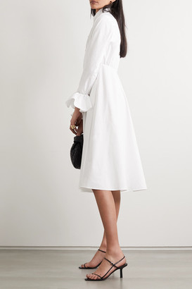 Valentino Cotton-blend Poplin Midi Dress - White