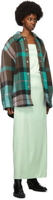 Acne Studios Green & Pink Wool Checkered Overshirt Jacket