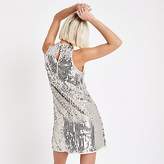 Thumbnail for your product : River Island Silver sequin sleeveless swing dress