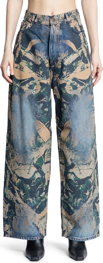 Acne Studios Jeans a vestibilità super larga stampati