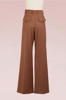 Chloé Wide Check Flare Pants