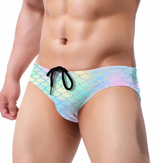 GAHAHA Swim Briefs for Men Swimming Suits Scales Fish Blue Low Rise  Waistband with Drawstring Mens Surfing Underwear Sport Swimwear - ShopStyle