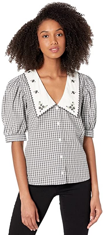 levi's royce short sleeve collar blouse